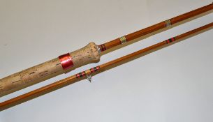 Unnamed Pike Rod: 10ft 2pc split cane with bridge guides, lined tip, red anodised butt cap and