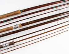 3x various coarse rods: B James & Son (Bruce and Walker) 14ft 3pc fibreglass float rod: Milwards