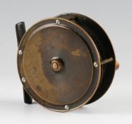 Fine J Bernard & Son Hercules brass reel: 3.5