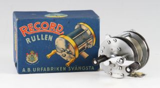 Abu Sweden RECORD 2100 Sport tournament multiplier reel: twin black handles, drag and free spool