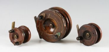 Collection of wooden and brass Nottingham reels (3): 2