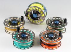 Partridge Redditch Model 1112 hi-tech alloy skeleton fly reel c/w 4x spare spools : 4.5