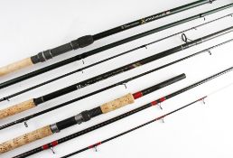 3x various carbon carp and feeder rods: Dam Quicksilver Carp 11ft 2pc -2lb test curve; unused