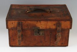 Rare Hardy Bros Alnwick and London Carry All Leather Tackle Case - fine block leather case with