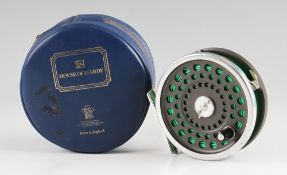 Fine Hardy Marquis #8/9 trout fly reel: with black ebonite handle, two screw drum release latch,