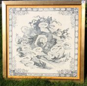 Izaak Walton Silk Square: Victorian replica silk square titled 