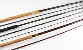 3x various Carbon Fibre and Glass Match/Coarse rods: Daiwa Whisker Kevlar Match 