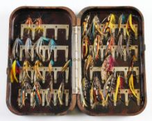 Early Hardy Neroda clip fly box: 8x rows of stainless steel clips mounted directly onto the Bakelite