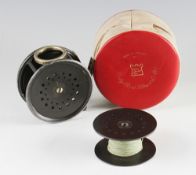 Hardy Perfect Wide Drum Salmon Fly reel and spare spool: 4.25