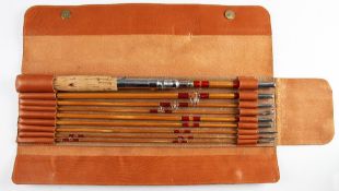 Fine Leather Case Combination Fly/Spinning Split Cane Travelling Rod - unused in deluxe fitted