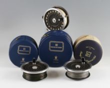 Hardy Marquis No.2 Salmon fly reel with 2x spare spools and lines (3): with all standard fittings