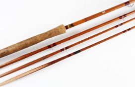 J.S Sharpe Aberdeen for Farlow spliced impregnated salmon rod: 12ft 3pc split cane with spare