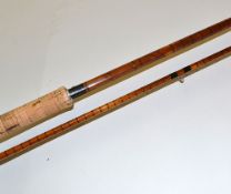 B James & Son, Ealing Rod: 10ft 2pc Mk IV Carp Rod. Split cane, bridge guides, lined butt and tip