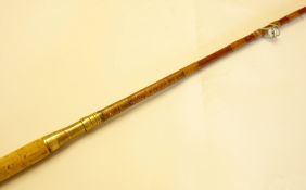 Early and interesting Milwards The Dreadnought Sea Rod - 7ft 3in split greenheart with dark round