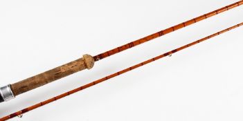Good E Carter Preston Mk. IV Carp/Avon split cane rod : 10ft 2pc with agate lined butt and tip