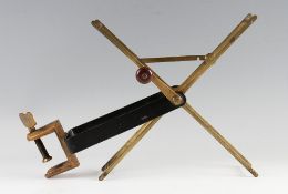Early Chas Farlow & Co 191 The Strand London line drier: brass folding frame engraved with makers