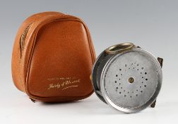 Hardy Perfect Brass Faced 4.5 inch salmon fly reel - early 1905 check , rod in hand and straight