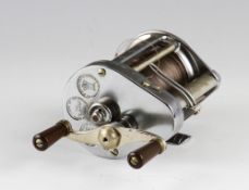 Hardy Elarex level wind reel - chrome plated multiplier, ratchet/brake controls - (G)