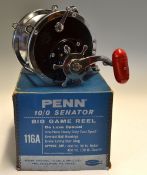 PENN SENATOR 10/0 BIG GAME REEL IN MAKERS BOX - stainless steel frame with Bakelite end plates, on/