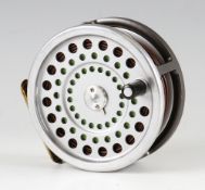 Hardy Marquis Salmon No. 2 alloy fly reel and line - with DT-10-F Aircel label on the back plate -
