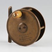 G Little & Co Makers brass plate wind reel: 2.75