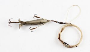 Early Lure c.1830's : very early Victorian nickel silver plate, similar style and tail design as the