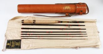 Fine Hardy Graphite Smuggler Deluxe travel rod unused: 8ft 2.5in 7pc fly rod - line #6, burgundy