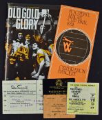 1974 Football League Cup final Wolverhampton Wanderers v Manchester City celebration banquet menu/