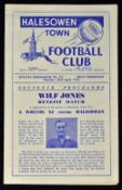 1953 Halesowen Town v Wolverhampton Wanderers match programme dated 30 April, 4 pager. Good.