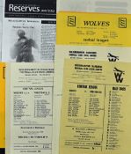 Wolverhampton Wanderers Reserves v Preston North End match programmes 1971/72, 1972/73, 1973/74,