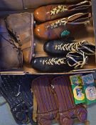 Selection of Early Football Boots c.1940s/50s to include a pair of black 'Gola', a pair of unused '