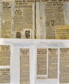 Early 1940's war time Wolverhampton Wanderers scrapbooks, the first very neat and tidy with match