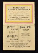 1941 Semi-Final Yorkshire Cup Rugby League Programme: Folded but well-kept, especially on this
