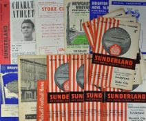 1961/1962 Sunderland match programmes to include homes (19) and aways (9), Walsall away noted (Brian