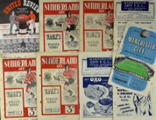 Sunderland home match programmes 1950/1951 Derby County, Aston Villa, Portsmouth, Middlesbrough,