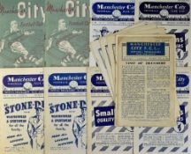 Collection of Manchester City home programmes to include 1944/45 Tranmere Rovers, 1945/46 Barnsley