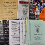 J. W. Hunt Cup Final match programmes at Molineux from 1956 plus more modern issues from 1990's