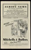 1953 Coronation Football Festivities West Bromwich Albion v Wolverhampton Wanderers dated 4 May 1953