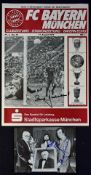 1976 UEFA Super Cup match programme Bayern Munich v Anderlecht 17 August 1976 (Final 1st Leg) hand