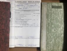 Collection of Football League official report forms for Wolverhampton Wanderers completed and signed