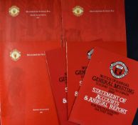 Manchester Utd Statement of Accounts and Annual Reports dated 1988, 1989, 1990, 1991, 1992, 1993