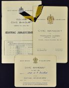 1953/1954 Wolverhampton Wanderers Division 1 Championship season Banquet at Civic Hall, menu and