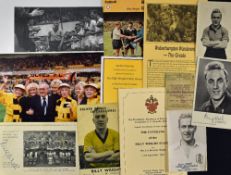 Billy Wright ephemera to include 1949 Wolves cup winning team civic banquet menu (autographed by