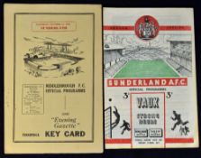 1950/1951 Middlesbrough v Sunderland, 1953/1954 Sunderland v Middlesbrough match programmes.