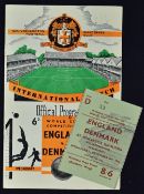 1956 England v Denmark match programme 5 December 1956 at Molineux plus match ticket. Good. NB: