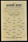 1954/1955 at West Bromwich Albion: FA Cup 4th round 4th replay Aston Villa v Doncaster Rovers