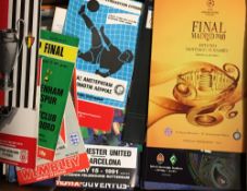 Selection of European Cup Final programmes from 1970's onwards, also includes some world cup and