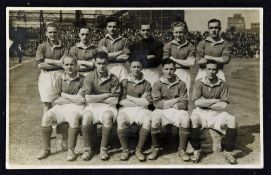 1946 Manchester Utd postcard team b&w photograph taken at Old Trafford prior to the public trial
