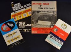 1977 British Lions Rugby Tour to NZ Programmes 'plus': The issues from the 1st, 3rd and 4th Tests
