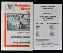 1969/1970 Friendly match programmes Port Vale v Wolverhampton Wanderers 28 April 1970 (single card),
